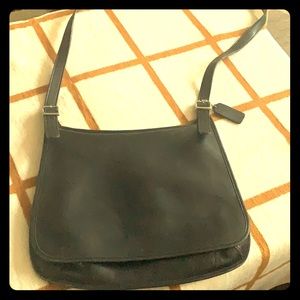 Coach black leather cross body bag